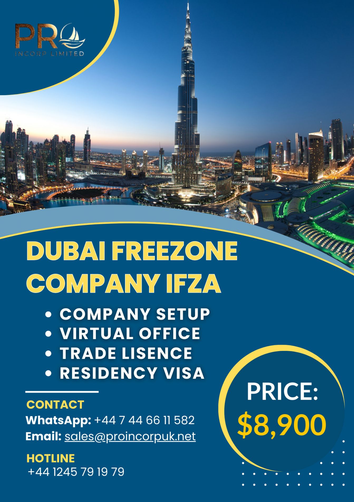 Dubai Freezone Company & 01 Residency Visa